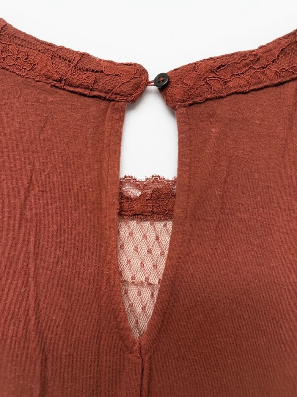 Maurices Lace-Trim Chemise Top in Rusty Terracotta